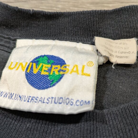 Vintage Terminator 2 3D Universal Studios Graphic Shirt Men's Large Black Skull - Picture 2 of 10